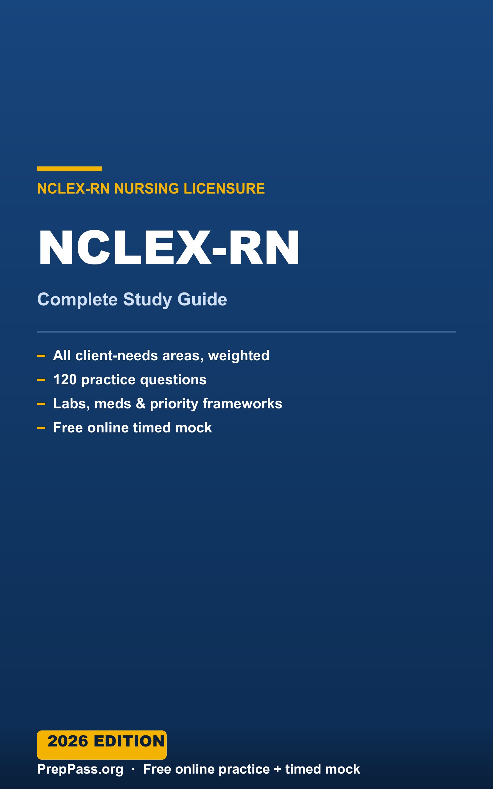 NCLEX-RN Exam — Complete Study Guide (2026) cover